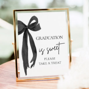 卒業式のブラックボウはスイート!お菓子をどうぞ ポスター