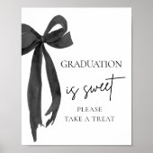 卒業式のブラックボウはスイート！お菓子をどうぞ ポスター (正面)