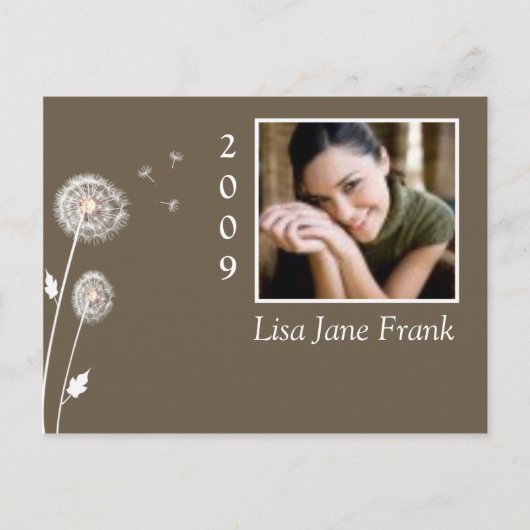 卒業式のポストカード、タンポポ インビテーションポストカード (正面)