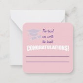 卒業式のメッセージカード： ノートカード (裏面)