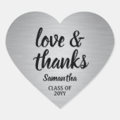 卒業式のラヴ感謝していィーフェイクズ&ブラッシュシルバー ハートシール (正面)