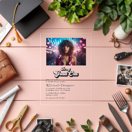 卒業式のレトロな雰囲気がトレンドの大学卒業パーティー アクリル招待状