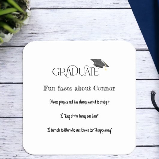 卒業式の上限おもしろい事実 スクエアペーパーコースター