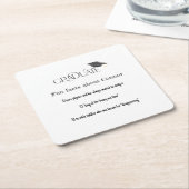 卒業式の上限おもしろい事実 スクエアペーパーコースター (アングル)