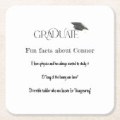 卒業式の上限おもしろい事実 スクエアペーパーコースター (正面)