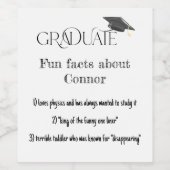 卒業式の上限おもしろい事実 ワインラベル (シングルラベル)