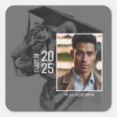 卒業式の写真の追加 スクエアシール (正面)