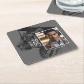 卒業式の写真の追加 スクエアペーパーコースター (アングル)