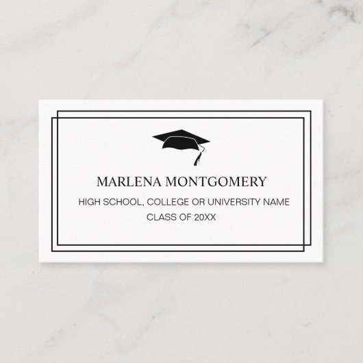 卒業式の写真名カードキャップモダンハットを挿入 コーリングカード (正面)