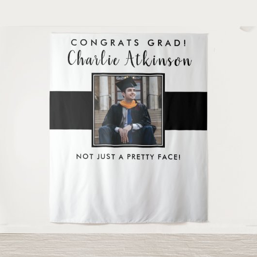 卒業式の写真用背景バナータペストリー タペストリー (正面)