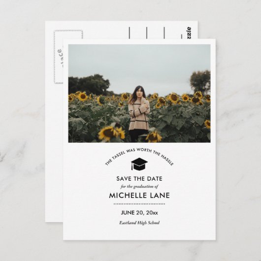 卒業式の卒業写真を保存 ポストカード (正面/裏面)