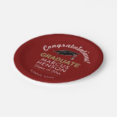 卒業式の卒業式に対する赤おめでとう ペーパープレート (アングル)