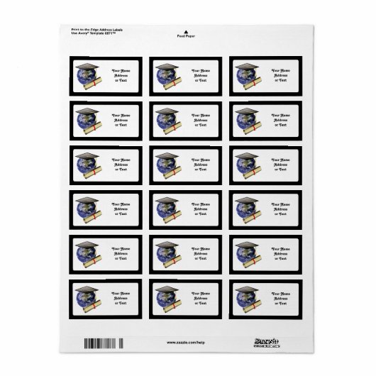 卒業式の卒業式の卒業式の帽子(卒業式の使用) ラベル (フルシート)