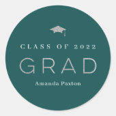 卒業式の卒業式の楽しいシールまたは封筒用シール ラウンドシール (正面)