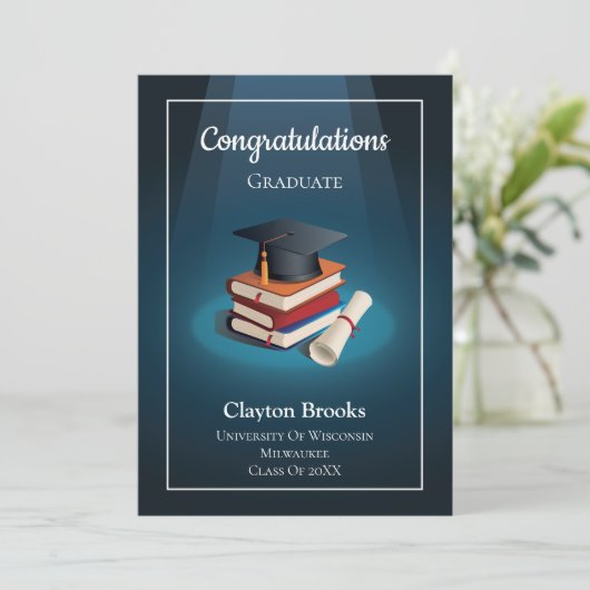 卒業式の卒業式 招待状 (スタンド正面)