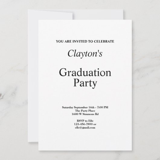 卒業式の卒業式 招待状 (裏面)