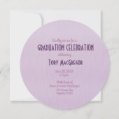 卒業式の娘 紫の花のデザイン 招待状 (裏面)