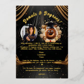 卒業式の寄付と学位 箔招待状 (正面)