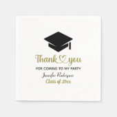 卒業式の帽子は私の来パーティーありがとう スタンダードカクテルナプキン (正面)