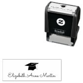 卒業式の帽子、モタルボード、学名 セルフインキングスタンプ (インサイチュ)