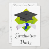 卒業式の帽子 & 卒業証書 招待状 (正面/裏面)