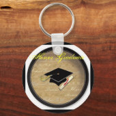 卒業式の帽子、名誉の大学院 キーホルダー (正面)