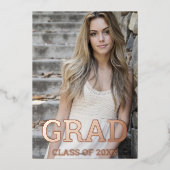 卒業式の年次フォイル発表 箔招待状 (正面)