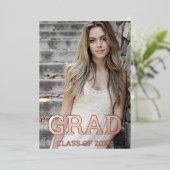 卒業式の年次フォイル発表 箔招待状 (立ち正面)