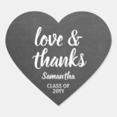 卒業式の愛とスクリプ感謝していトのチャクフェイクボード ハートシール (正面)