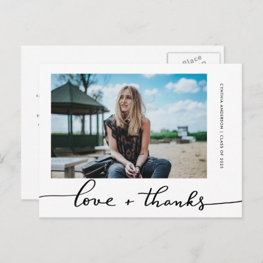 卒業式の愛とスクリプ感謝していト・グラッド写真 ポストカード (正面/裏面)