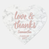 卒業式の愛とピ感謝していンククのスクリプト&大理石 ハートシール (正面)