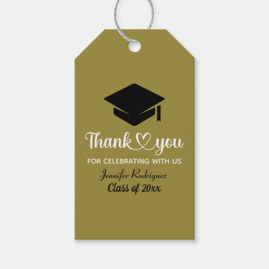 卒業式の愛と卒業式の感謝してい上限に感謝 ギフトタグ (正面)