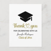 卒業式の愛と感謝してい卒業キャップありがとう ポストカード (正面)