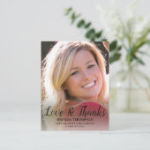 卒業式の愛と感謝してい黒の台本の写真 ポストカード (スタンド正面)