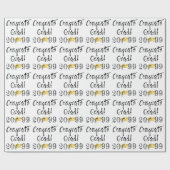 卒業式の手入力おめでとうGRADパターン ラッピングペーパー (フラット)