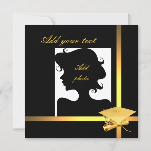 卒業式の招待テンプレート 招待状 (正面)