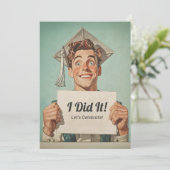 卒業式の招待状を持った喜びの卒業生 招待状 (スタンド正面)