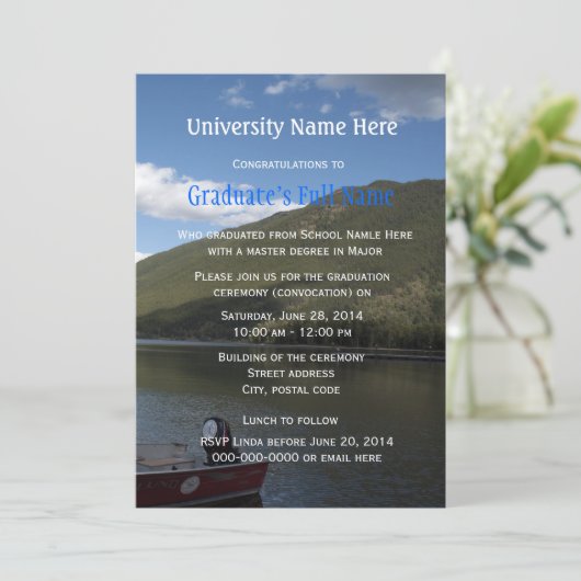 卒業式の招待状 招待状 (スタンド正面)