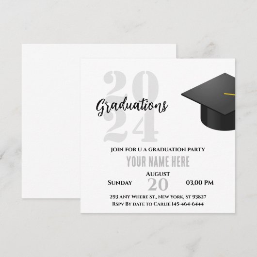 卒業式の招待状 招待状 (正面/裏面)