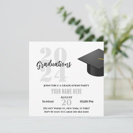 卒業式の招待状 招待状 (スタンド正面)