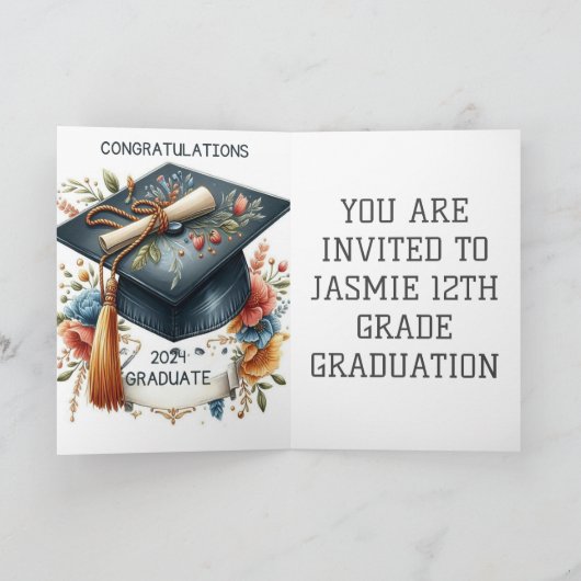 卒業式の招待状 案内状 (内部)