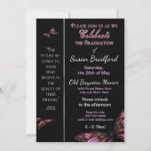 卒業式の招待 – 蝶 – 写真の挿入 – 招待状 (裏面)