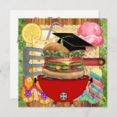 卒業式の改訂またはBBQ招待状 招待状 (正面/裏面)