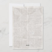 卒業式の新聞風招待状とお知らせ シーズンカード (裏面)