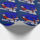 卒業式の日の帽子の本及び免状の包装紙 ラッピングペーパー (角)