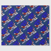 卒業式の日の帽子の本及び免状の包装紙 ラッピングペーパー (フラット)