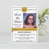 卒業式の日付の保存フォト招待状 招待状 (スタンド正面)