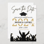 卒業式の日付招待招待状の保存 招待状 (正面/裏面)