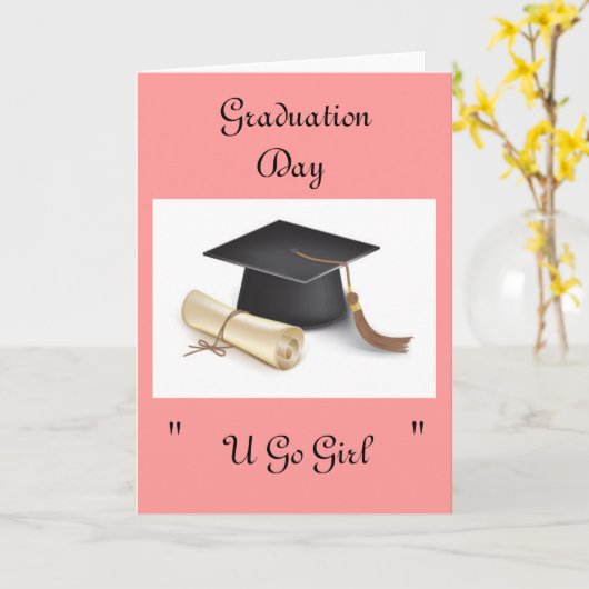 卒業式の日 カード (黄色い花)