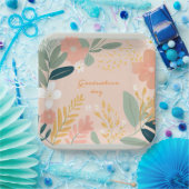 卒業式の日、フラワーフローラブーケ ペーパープレート (パーティー)